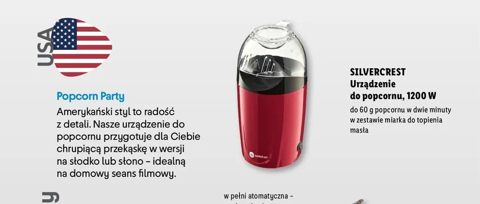 Urządzenie do popcornu, 1200 W promocja w Lidl