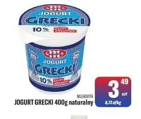 Jogurt grecki naturalny Mlekovita promocja w Tomi Markt