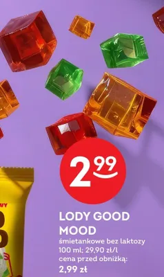 Lody Good Mood śmietankowe bez laktozy promocja w Żabka