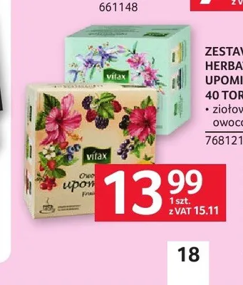 Zestaw herbat Vitax Upominek owocowy 40 torebek promocja w Selgros