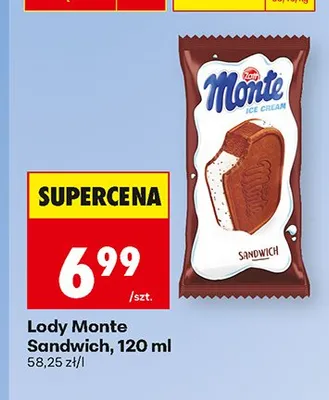 Lody Monte Sandwich Zott promocja w Biedronka