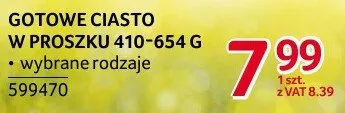 Ciasto gotowe w proszku promocja w Selgros