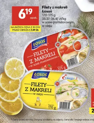 Filety z makreli w oleju Łosoś Ustka promocja w Delikatesy Centrum