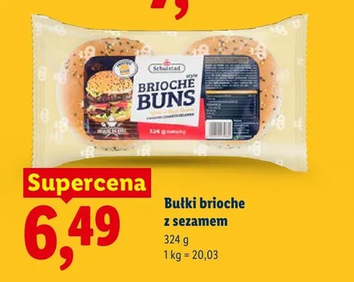 Bułki brioche z sezamem Schulstad promocja w Lidl
