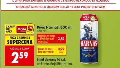 Piwo Harnaś promocja w Biedronka