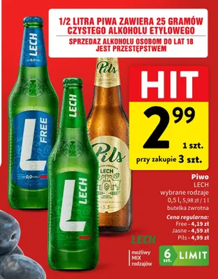 Piwo Lech Pils promocja w Intermarche