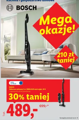 Odkurzacz pionowy 2 w 1 Bosch BBHL2LED dark night 20V promocja w Lidl