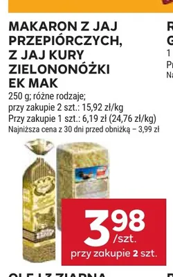 Makaron z jaj przepiórczych Ek Mak promocja w Stokrotka