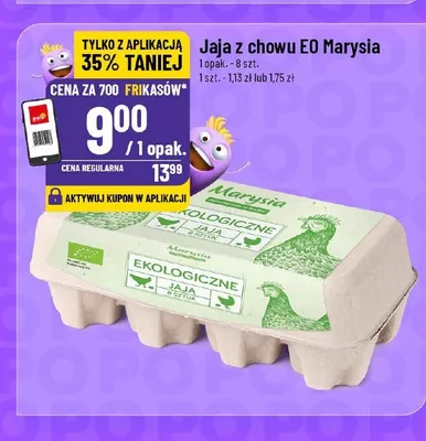 Jaja z chowu ekologicznego Marysia 8-pak promocja w POLOmarket