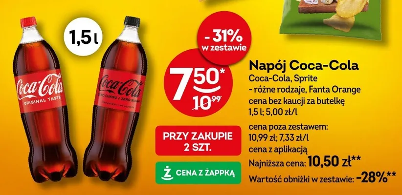 Napój Coca-Cola, Sprite, Fanta Orange promocja w Żabka