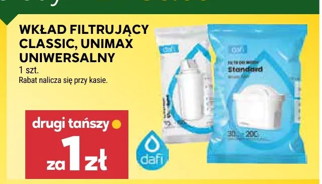 Wkład filtrujący Unimax uniwersalny Dafi promocja w Stokrotka