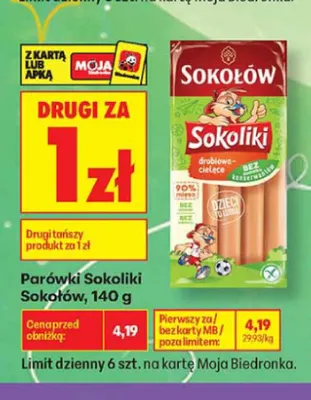 Parówki Sokoliki Sokołów promocja w Biedronka