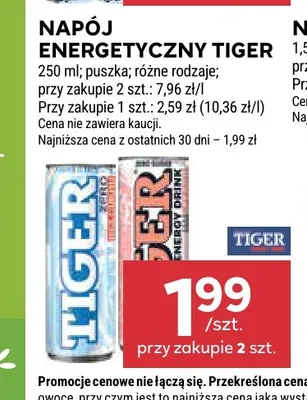 Napój energetyczny Tiger promocja w Stokrotka