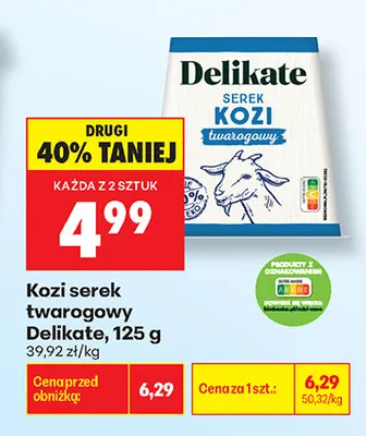 Kozi serek twarogowy Delikate promocja w Biedronka