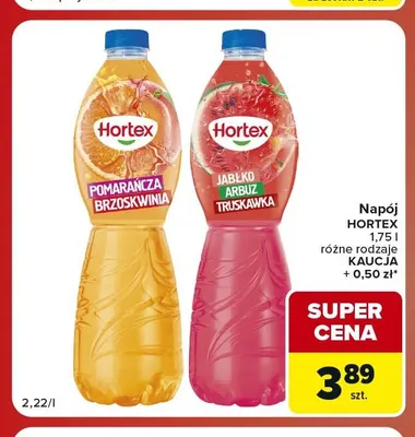 Napój Hortex jabłko arbuz truskawka promocja w Carrefour Market