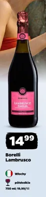 Wino czerwone Borelli Lambrusco promocja w Netto