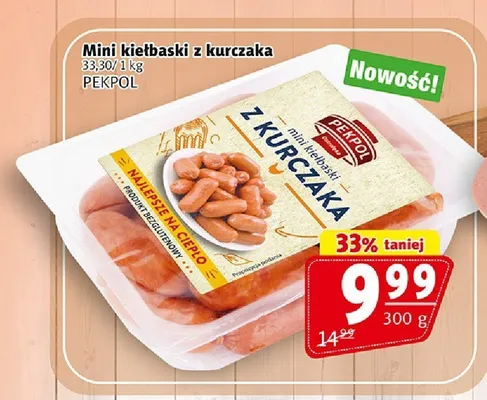 Mini kiełbaski z kurczaka Pekpol promocja w Prim Market