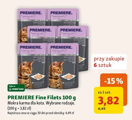 Mokra karma dla kota Premiere Fine Filets promocja w MAXI ZOO