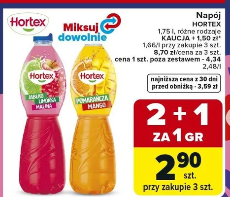 Napój różne rodzaje promocja w Carrefour