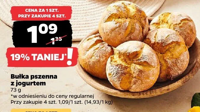 Bułka pszenna z jogurtem promocja w Netto