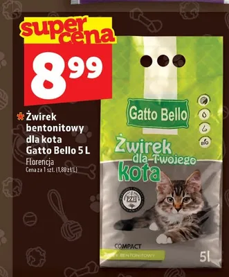 Żwirek bentonitowy dla kota Gatto Bello promocja w TOPAZ