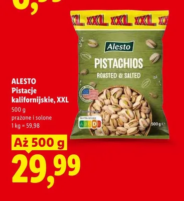 Pistacje kalifornijskie Alesto XXL promocja w Lidl