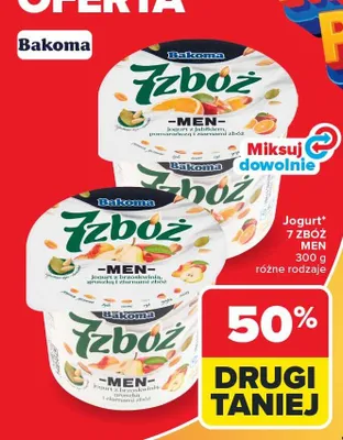 Jogurt 7 ZBÓŻ MEN promocja w Carrefour