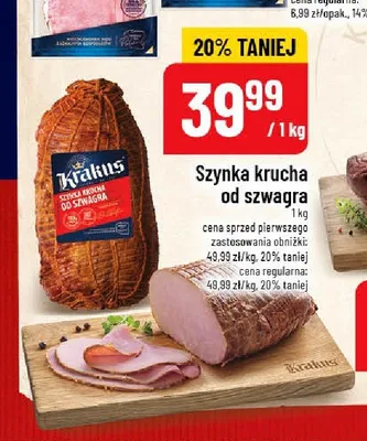 Szynka krucha od szwagra Krakus promocja w POLOmarket