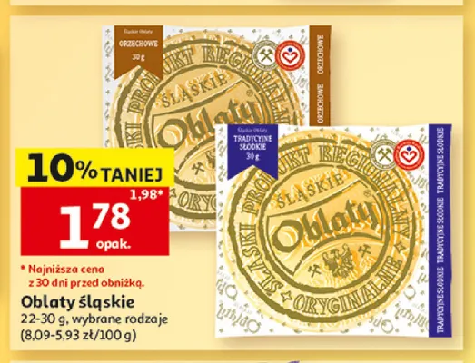 Oblaty śląskie tradycyjne słodkie promocja w Auchan