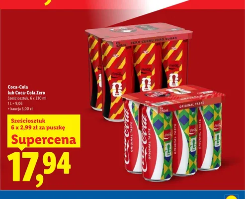 Napój gazowany Coca-Cola 6-pak 330 ml promocja w Lidl