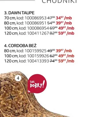Chodnik Cordoba Beż 80 cm promocja w Komfort