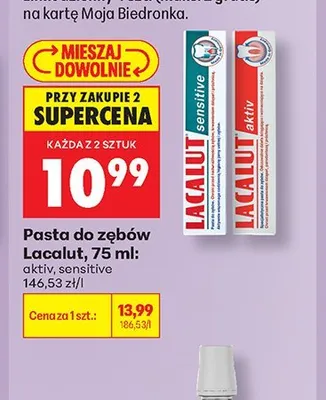 Pasta do zębów Lacalut Sensitive promocja w Biedronka