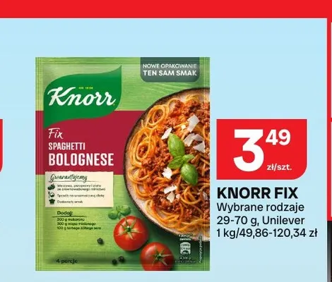 Knorr Fix Spaghetti Bolognese promocja w Chorten