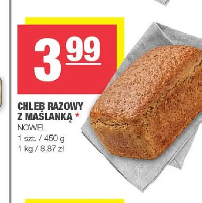 Chleb razowy z maślanką Nowel promocja w SPAR