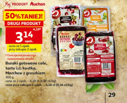 Buraki gotowane kostka Auchan promocja w Auchan