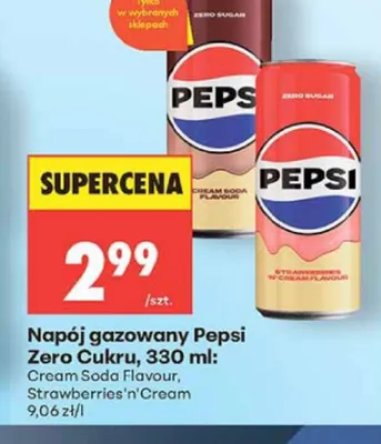 Napój gazowany Pepsi Zero Cukru Strawberries'n'Cream promocja w Biedronka