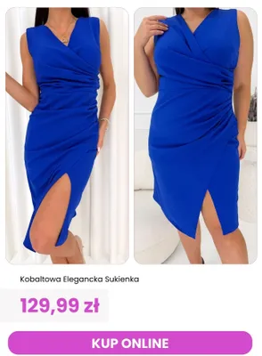Sukienka damska kobaltowa elegancka ModnaKiecka.pl promocja w Modna Kiecka