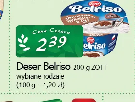 Deser ryżowy Belriso czekoladowy Zott promocja w CEZAR Delikatesy