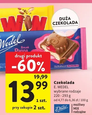 Czekolada wybrane rodzaje promocja w Intermarche