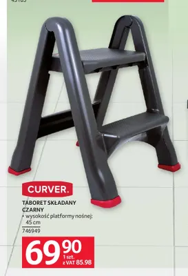 Taboret składany czarny Curver promocja w Selgros