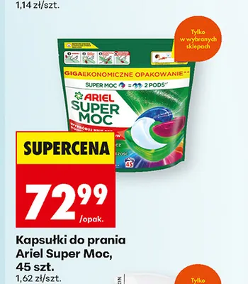 Kapsułki do prania Ariel Super Moc promocja w Biedronka