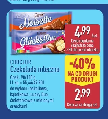 Czekolada mleczna Lucky Duo Choceur promocja w Aldi