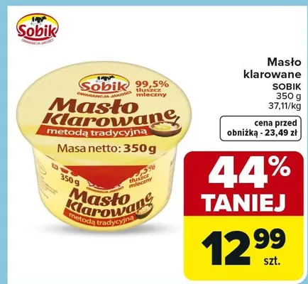 Masło klarowane Sobik promocja w Carrefour
