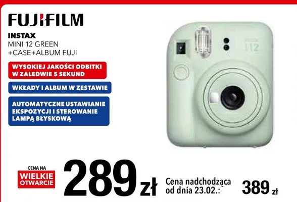 Aparat natychmiastowy Mini 12 Green + Case + Album Fuji promocja w RTV EURO AGD