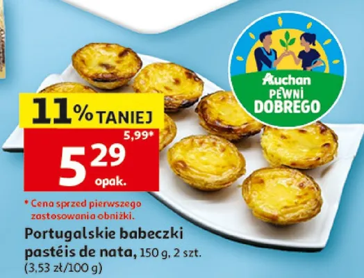 Portugalskie babeczki pastéis de nata Auchan promocja w Auchan