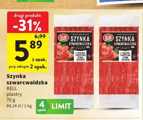 Szynka szwarcwaldzka Bell plastry promocja w Intermarche