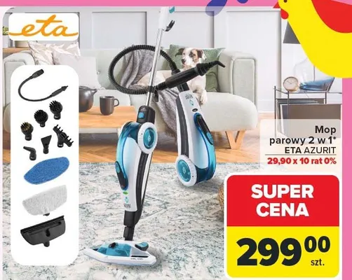Mop parowy 2 w 1 AZURIT promocja w Carrefour