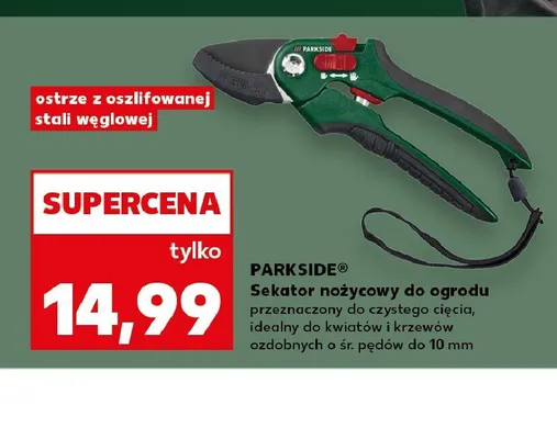 Sekator nożycowy do ogrodu PARKSIDE o śr. pędów do 10mm promocja w Kaufland