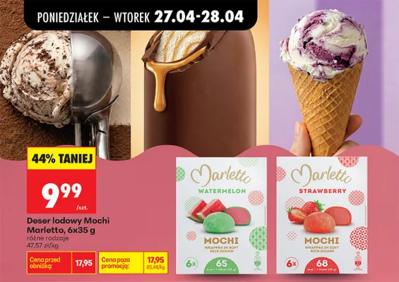 Deser lodowy Mochi, różne rodzaje promocja w Biedronka