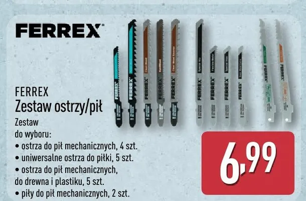 Zestaw ostrzy/pił FERREX promocja w Aldi